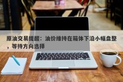 原油交易提醒：油价维持在箱体下沿小幅盘整，等待方向选择