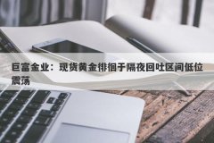 巨富金业：现货黄金徘徊于隔夜回吐区间低位震荡